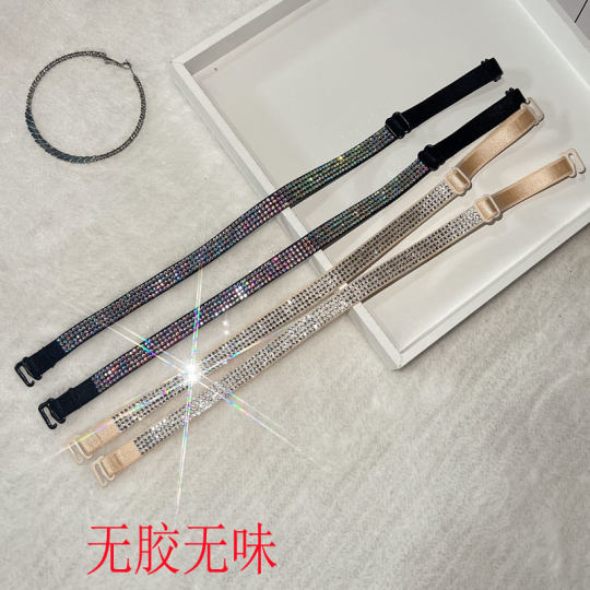 Bra with diamond strap with rhinestone elastic removable lingerie strap with diamonds exposed with diamonds sexy invisible strap with breast