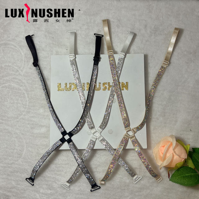 ທີ່ສວຍງາມດ້ານຫລັງ cross bra straps underwear ສາຍ off-shoulder ປັບສາຍ shoulder ອຸປະກອນເສີມ bra ຂອງແມ່ຍິງຮ້ອນສາຍເພັດສົດໃສ summer