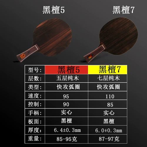 Ракетка для настольного тенниса, профессиональная базовая плита из черного дерева Эбен
