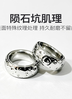 简约银色旋转工业风双向转动棘轮戒指edc解压清脆机械音纯黄铜y