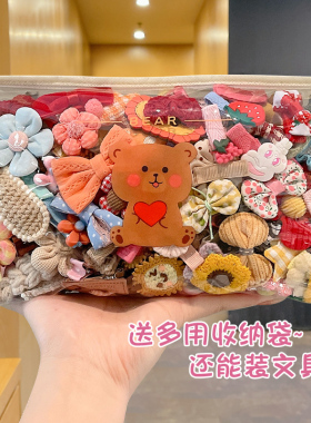 女童宝宝全包布发夹婴儿不伤发
