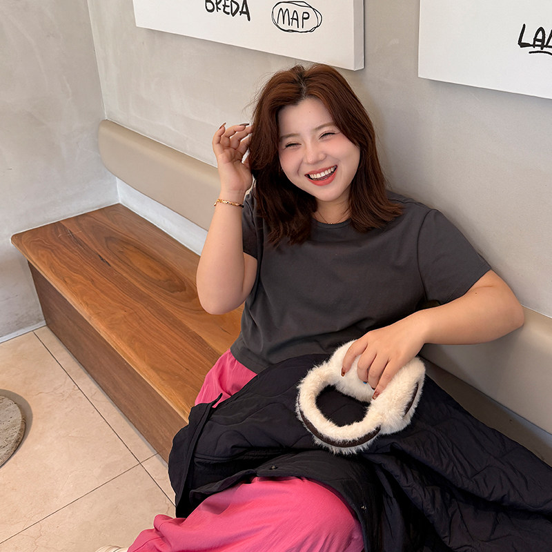 店主私服胖mm四季短款T恤木子理想大码女装全面精致舒适内搭T恤,淘宝优惠券,粉丝福利购,淘宝优惠卷