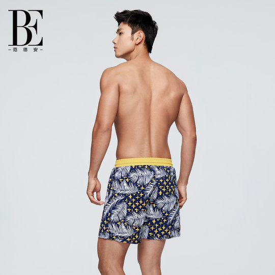 BE范德安泳裤男士宽松印花亲肤速干时尚高弹防晒防尴尬游泳温泉