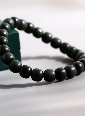 8mm老型珠塔青青玉一细料玉手串