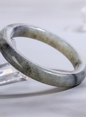 手镯和田玉青花扁条玉镯子礼物女