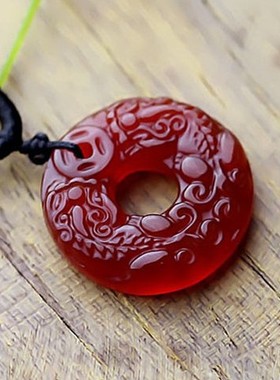 红玛瑙貔貅平安扣挂饰品吊坠包邮