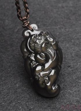 彩虹眼貔貅吊坠水晶挂件项链招财