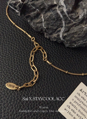 天然粉石女士项链玛瑙花朵吊坠做旧金色复古法式锁骨链宫廷风