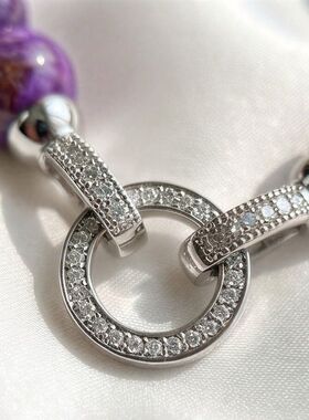 新中式国风复古石英岩紫色手链女士高级感手串手环超仙气质16cm