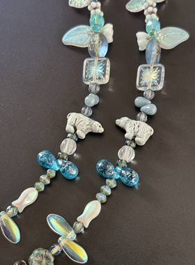 北极熊戏水 原创设计捷克珠手链串珠手链复古童趣