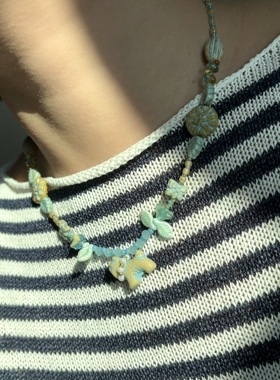 疾走织织 | 西高地与蝴蝶 小狗项链 串珠项链 捷克珠项链狗狗项链