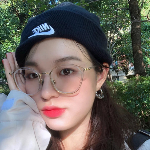 小红书透明眼镜框女轻大框tr90复古近视眼镜女防蓝光平光眼镜架男 - 图1