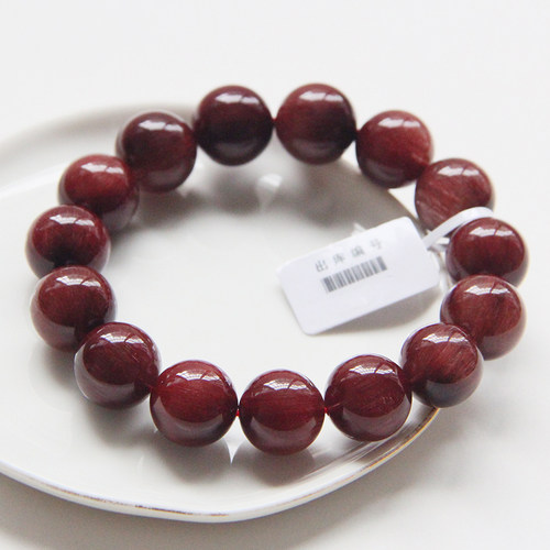 天然顺发红发晶手串红水晶红幽灵男款女款手链手链一物一图礼物 - 图2