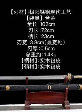 唐横刀镇宅宝剑正品龙泉剑中国风摆件长剑高锰钢真剑冷兵器未开刃