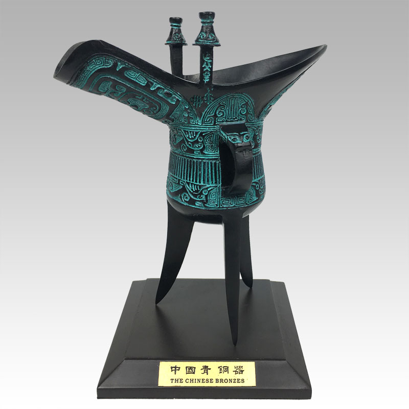 仿古青铜器父辛爵招财摆件纯铜酒樽爵杯酒爵铜爵杯古玩古董办公室_虎窝淘