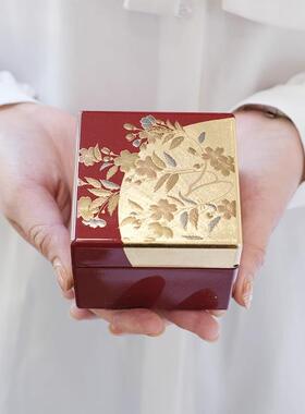 日本山中漆器首饰盒小型轻奢高级