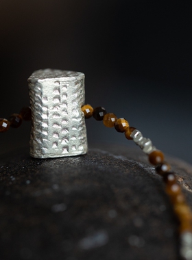 泼墨。天然虎眼石  精致小巧   S925银   手串 / 手链