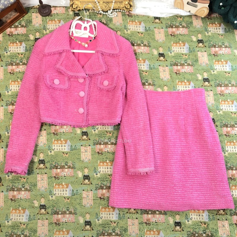 ZDAMIAO精品中古vintage小香风粗花呢编织金扣古着短外套女西装,淘宝优惠券,粉丝福利购,淘宝优惠卷