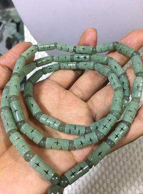 翡翠油青路路通浅绿男女款毛衣链