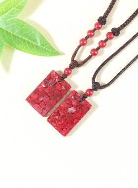 朱砂吊坠升级版高纯晶体砂护身挂件透光男女款本命年无事牌