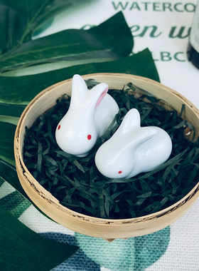 吾制陶瓷小兔子可爱桌面摆件礼物