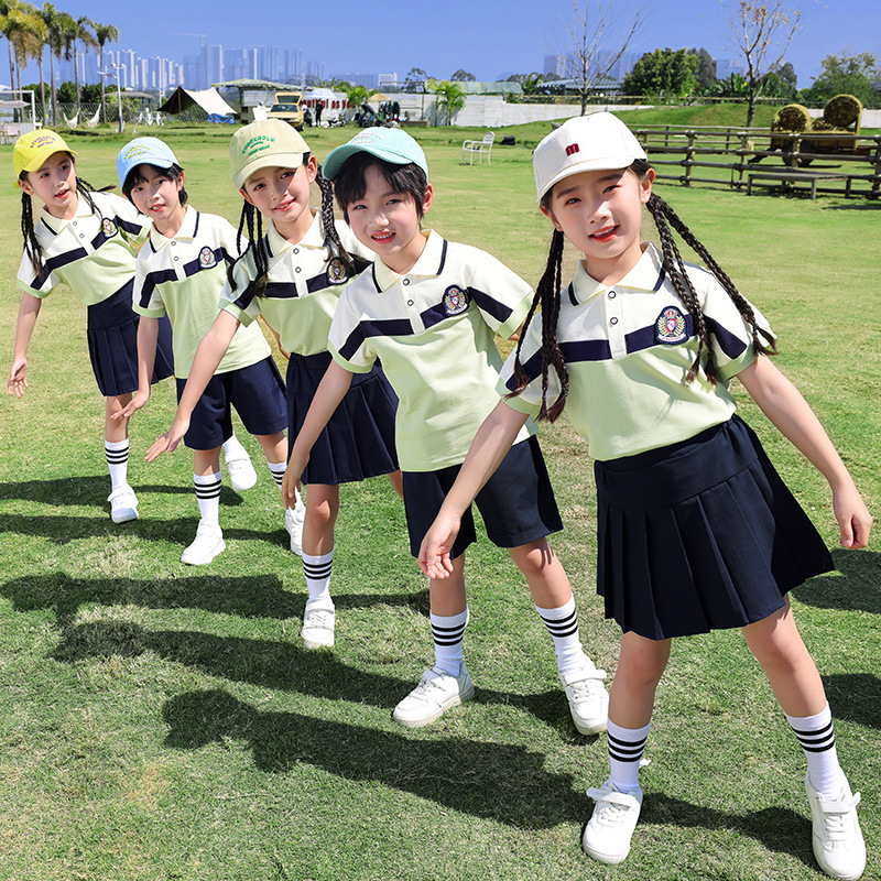 幼儿园园服儿童春秋季班服小学生英伦风夏季校服新款运动套装绿色