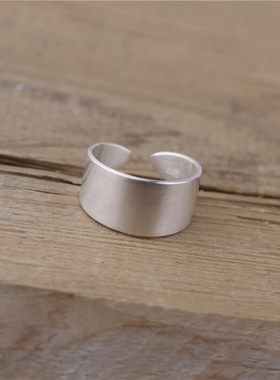 经典款开口戒指哑光99纯银妈妈