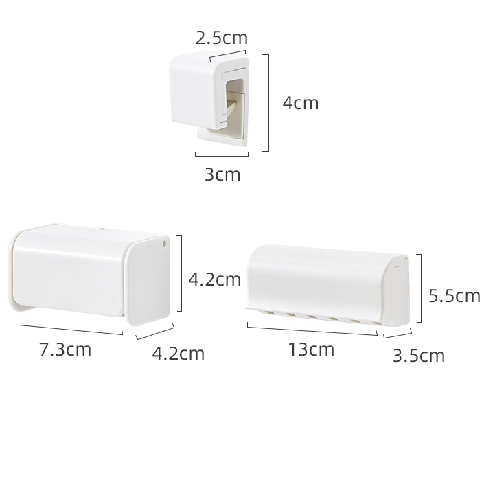 牙膏置物架壁挂式新款洗面奶夹收纳挂架夹子挤压器多位牙刷座挂架-图3