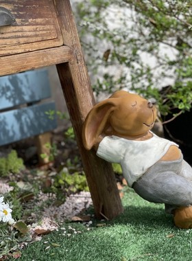 树脂睡觉兔子花园庭院摆件