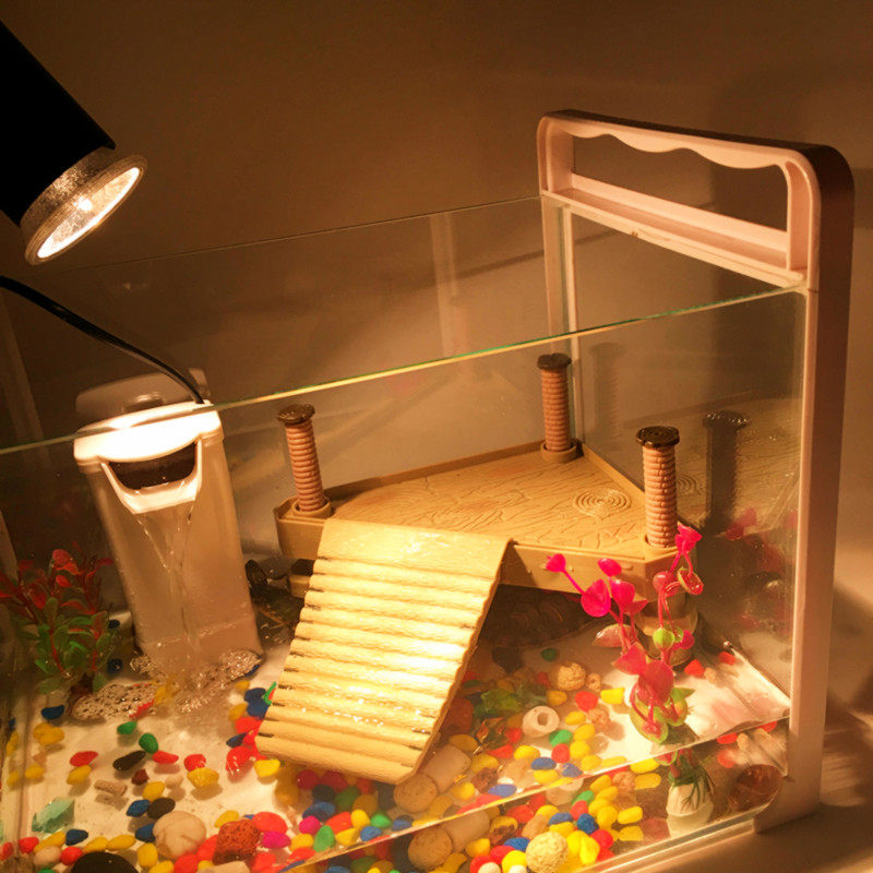 玻璃乌龟缸带晒台龟鱼混养玻璃缸大号方形创意