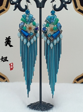 波西米亚复古民族风欧美流苏耳环手工饰品显脸瘦耳饰夸张长款耳坠