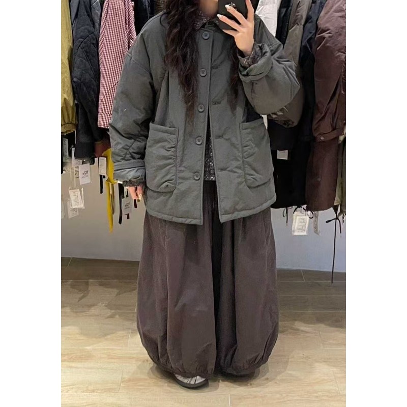 WE女458123冬韩版宽松大码胖mm慵懒休闲风设计感圆领褶皱棉服外套,淘宝优惠券,粉丝福利购,淘宝优惠卷