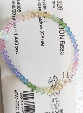 爆款奥地利水晶菱珠色冰淇淋色女