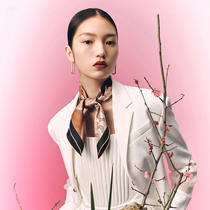 (Phoenix House) Masterpiece high-end delivery courtesy series 100% mulberry silk double-sided printed square towels to figure out