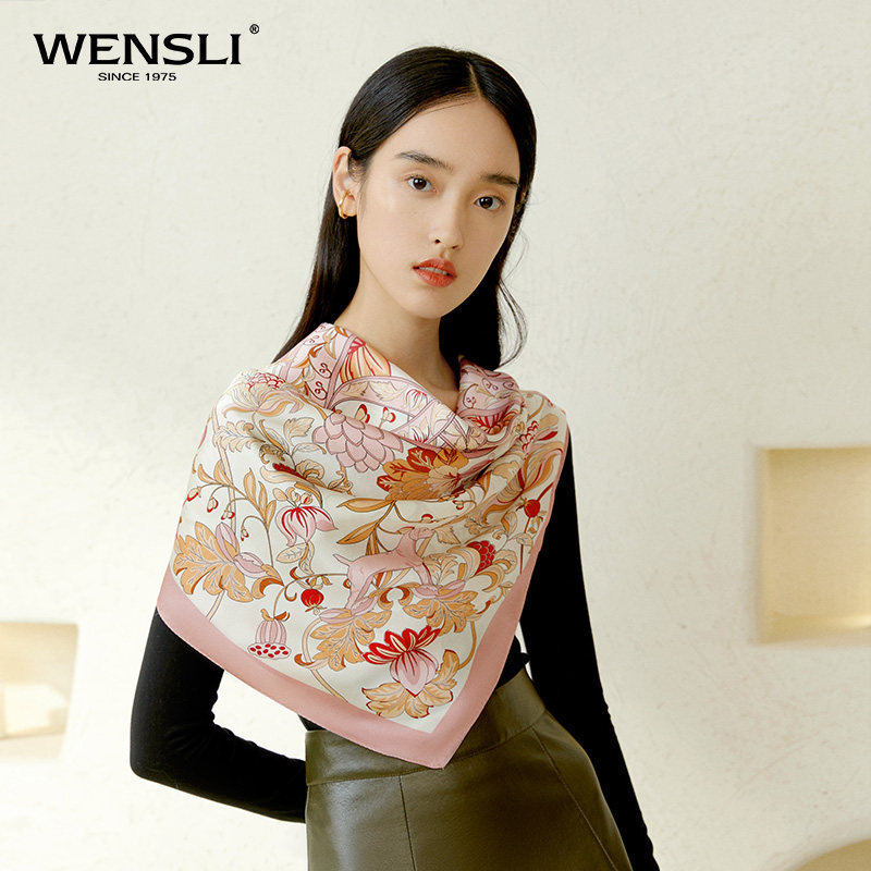 万事利桑蚕丝丝巾夏季大方巾女礼盒 万事利围巾/丝巾/披肩