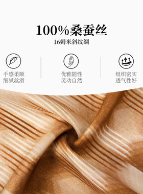 万事利新品100%桑蚕丝真丝丝巾女大方巾妈妈生日送长辈礼物时光机