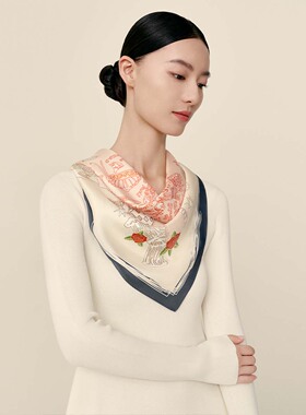 万事利印象巴黎系列方巾诗影玫瑰