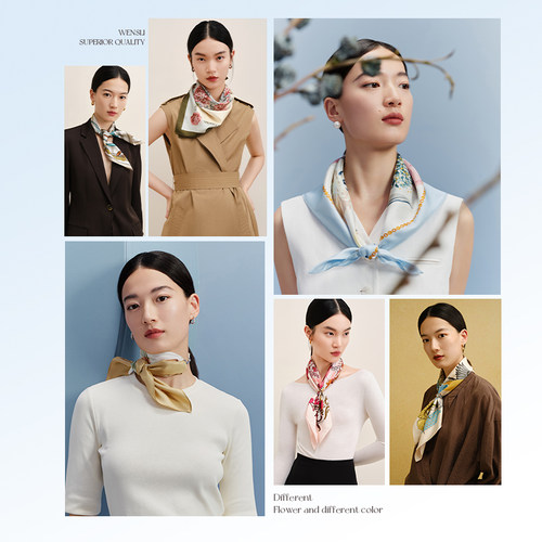 万事利桑蚕丝真丝丝巾女妈妈63cm方巾丝绸披肩女外搭女友生日礼物 - 图1