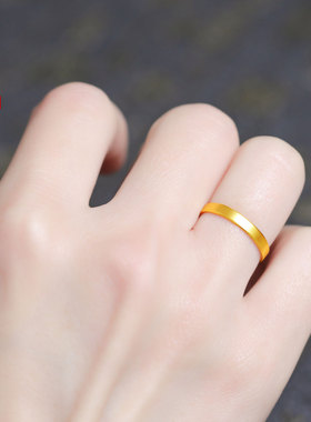 老克勒黄金古法平安无事戒指足金