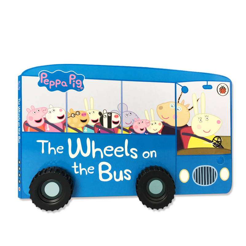 送音频 公车上的轮子sing along with Peppa Pig The Wheels on the Bus粉红猪小妹佩奇造型玩具书儿歌童谣英文原版绘本早教启蒙 - 图3