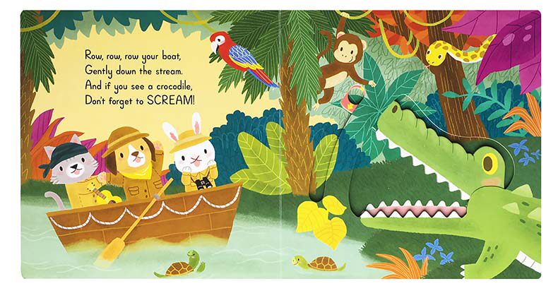 新版英文版sing along with me欢唱童谣Row/Five Little Ducks/Happy Birthday推拉书 ...