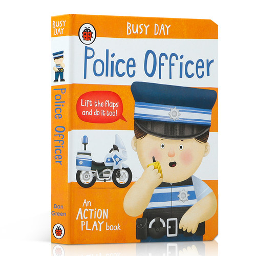 英文原版 Busy Day: Police Officer 纸板 忙碌的一天：警擦 2-6岁宝宝儿童早教启蒙翻翻互动纸板书基础概念认知Ladybird - 图3
