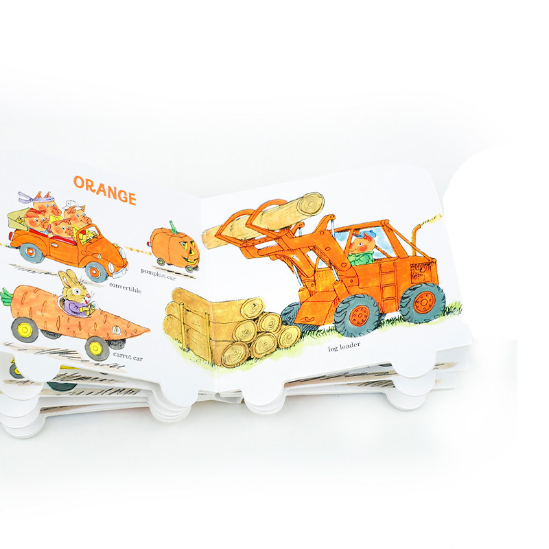 预售英文原版绘本Richard Scarry's Colorful Cars and Trucks 斯凯瑞的彩色汽车和卡车 低幼儿童颜色主题启蒙纸板异形书