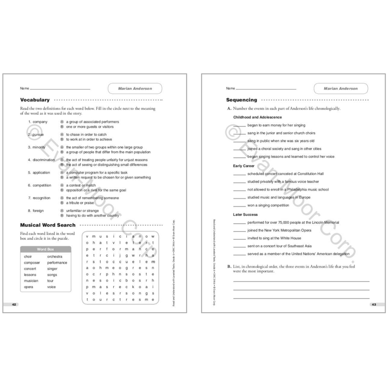 英文原版Read and Understand with Leveled Texts分级阅读理解练习系列6册 Evan Moor美国加州小学家庭教辅练习册 - 图2