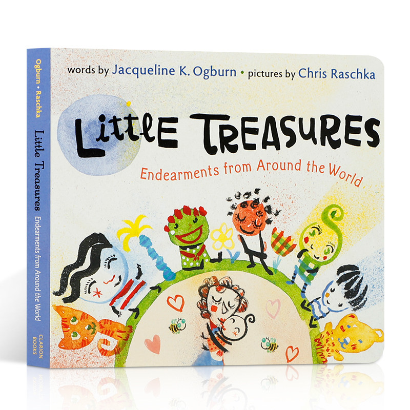 英文原版Little Treasures Board Book小宝贝纸板书 2-6岁儿童语言启蒙14种不同语言的亲密用语 亲子阅读情感表达纸板绘本