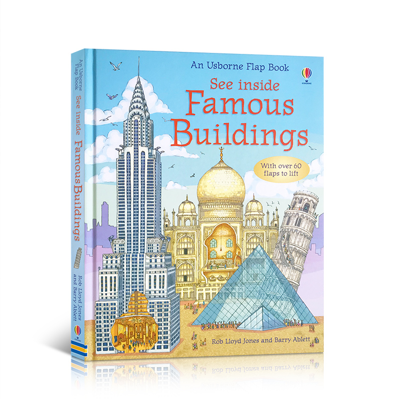 英文原版Usborne：See Inside Famous Buildings 偷偷看里面系列 建筑 儿童启蒙早教认知科普纸板翻翻立体书 亲子互动 3-6岁 - 图3