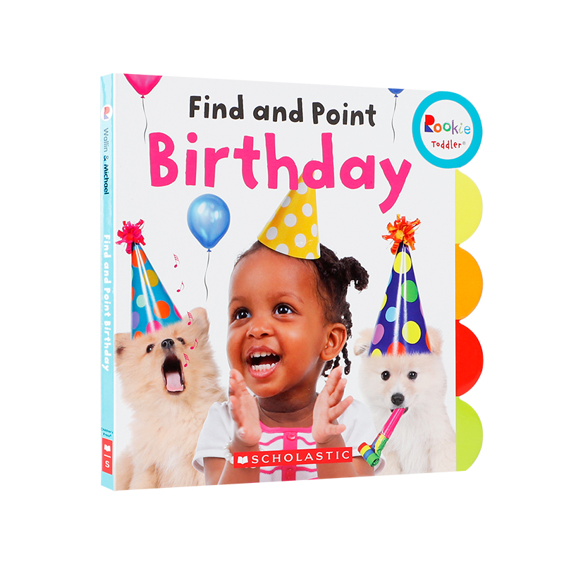 英文原版绘本Find and Point Birthday生日寻物 2-6岁低幼儿童英语启蒙绘本 培养孩子阅读爱好兴趣纸板图画书 亲子互动共读早教书