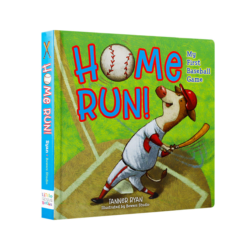 英文原版Home Run! My First Baseball Game全垒打!3-5岁低幼儿童英语启蒙认知绘本撕不烂纸板书亲子互动共读宝宝睡前故事早教书