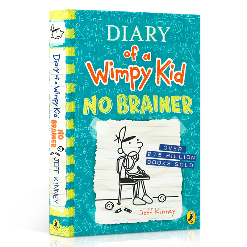 送音频精装2023新品小屁孩日记英文原版Diary of a Wimpy Kid #18 No Brainer不用想 8-12岁青少年幽默小说桥梁章节书一二年级漫画 - 图3