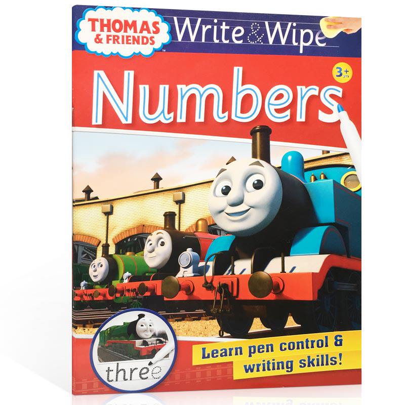 可擦写:托马斯和朋友们系列Thomas Wipe & Write Numbers 数字书 进口英文原版低幼儿童启蒙读物 学前教育书写入门绘本图画书3-8岁